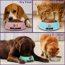Pet Lovers,Happy,Cat Lovers,Dog Lovers-Custom Photo Adorable Dog Cat With Name - Personalized Removable Stainless Steel Pet Bowl
