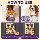 Pet Lovers,Pet Couple,Dog Lovers,Cat Lovers - Custom Photo Cute Dog Cat Face With Name - Personalized Pet Feeding Tracker Magnet