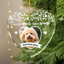 Sad,Memorial,Pet Lovers,Cat Lovers- Custom Photo Dog Cat Memorial Not All Angels Have Wings - Personalized Heart Shaped Glass Ornament