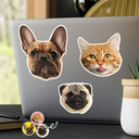 Pet Lovers, Dog Lovers, Cat Lovers - Custom Photo Dog Cat Pet Portrait - Personalized Custom Cutout Vinyl Sticker