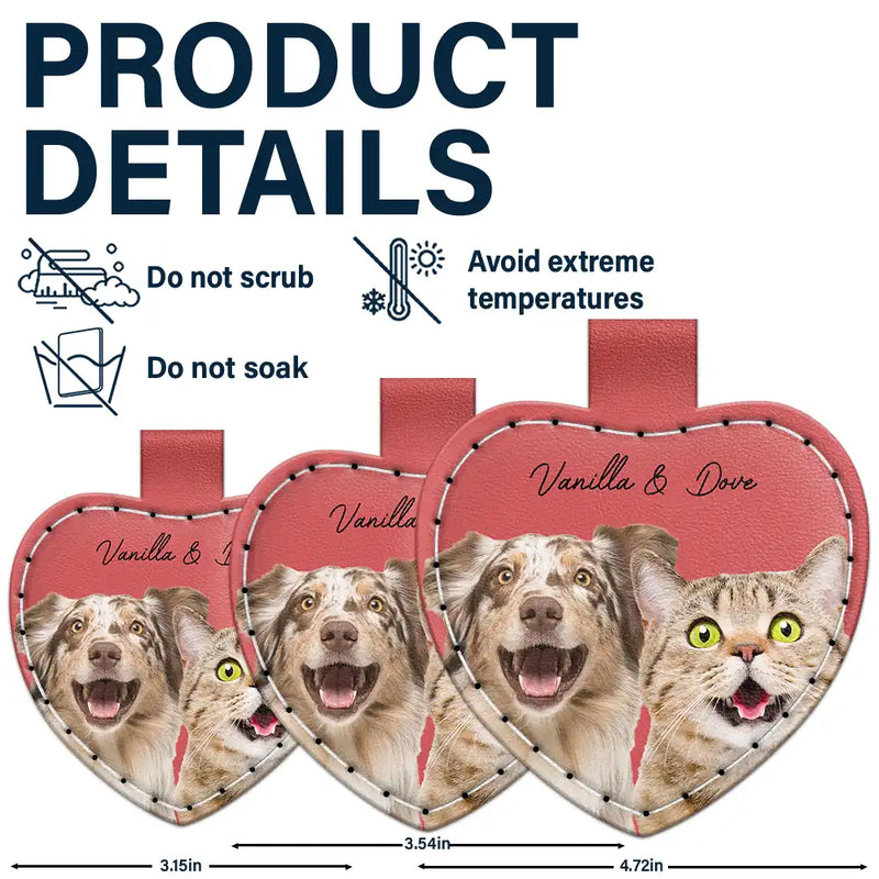 Custom Photo Dog Cat Pet Portrait - Personalized Custom Shaped Leather Keychain With Stitching