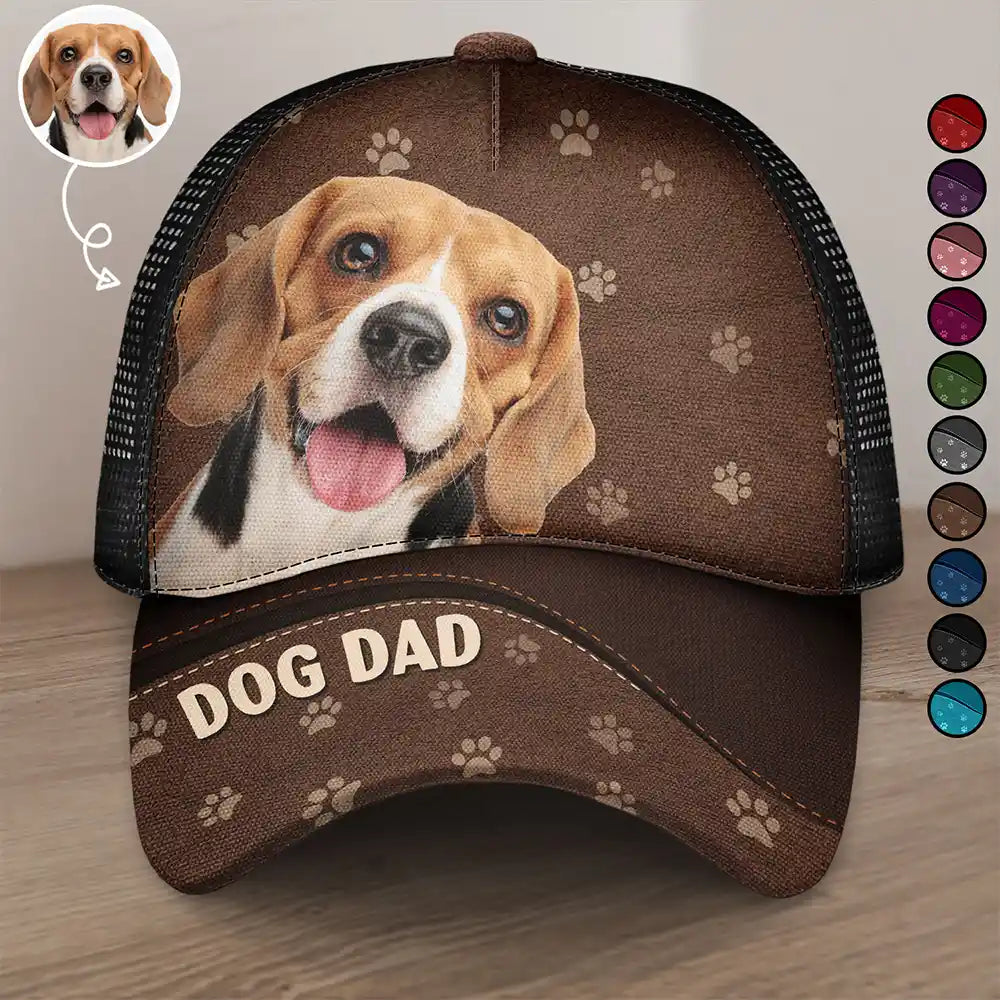 Custom Photo Dog Mom Cat Mom Dog Dad Cat Dad - Personalized Mesh-back Casual Cap