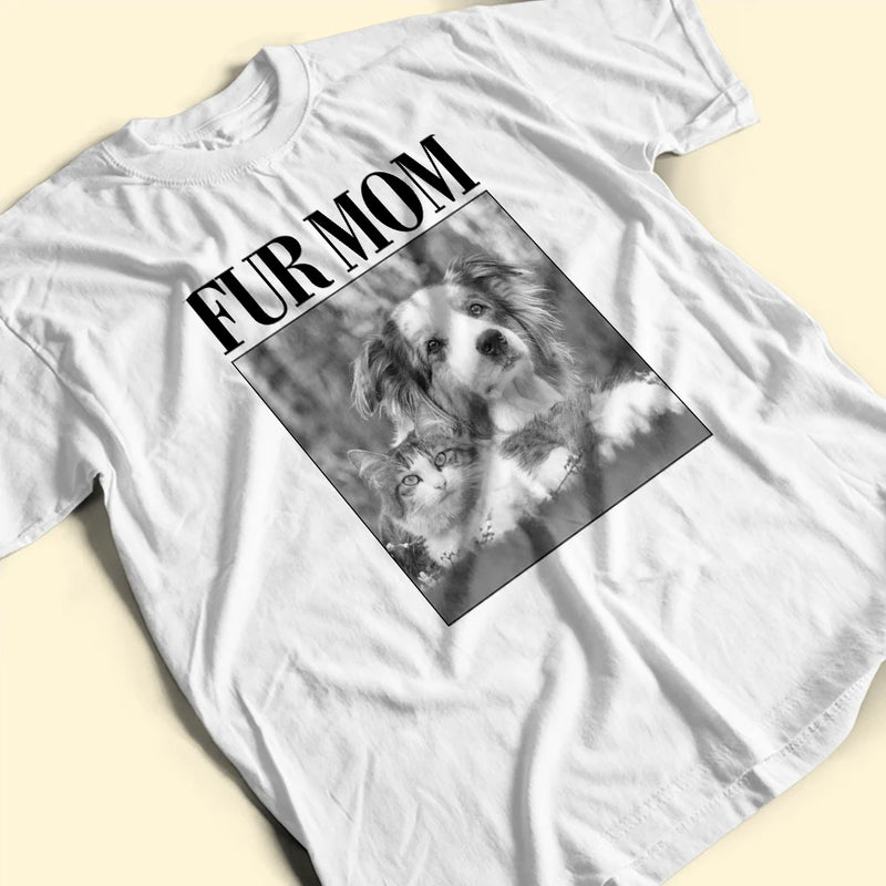 Custom Photo Dog Dad Dog Mom Grayscale Vintage - Personalized T Shirt