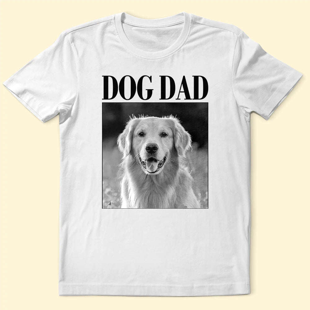 Custom Photo Dog Dad Dog Mom Grayscale Vintage - Personalized T Shirt