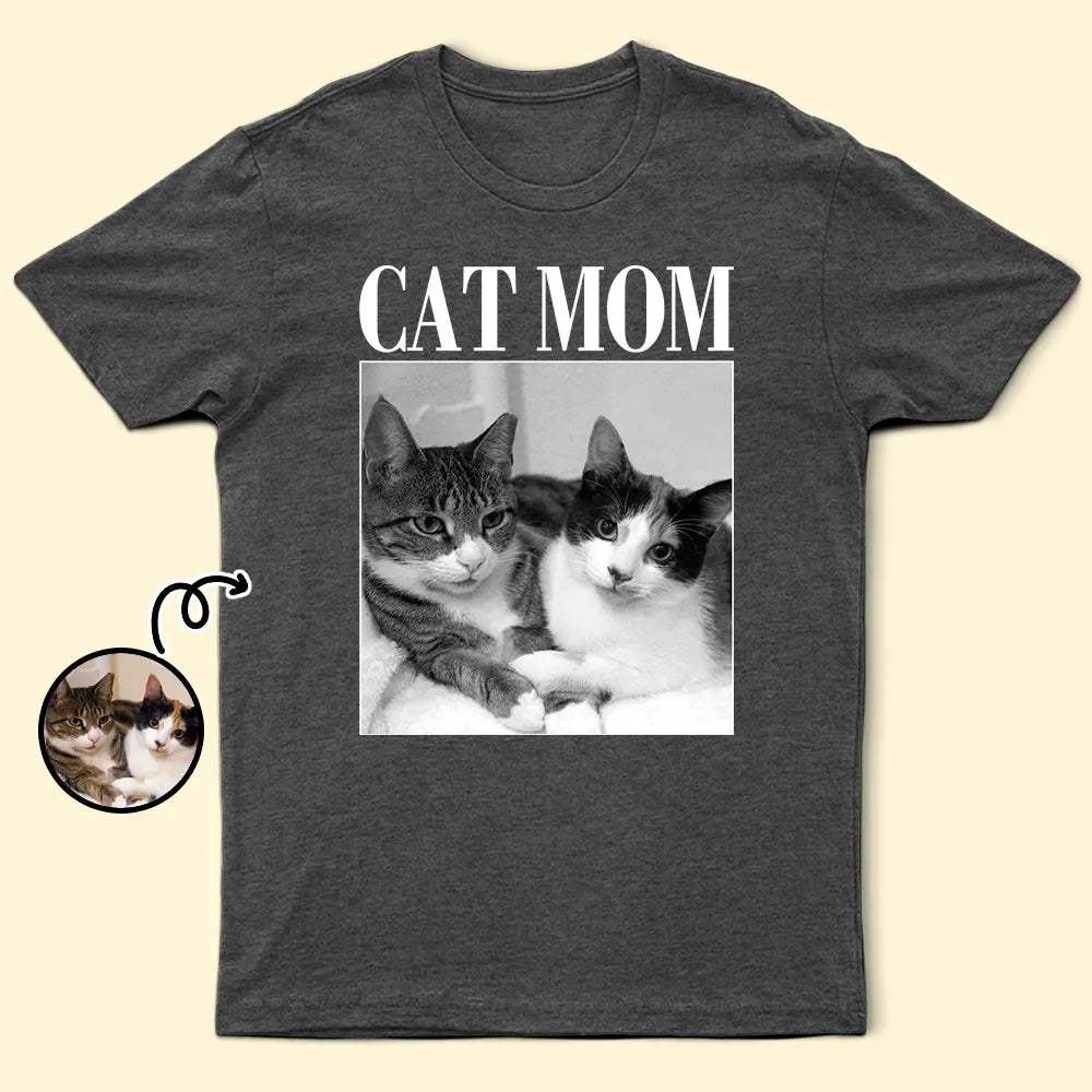 Custom Photo Dog Dad Dog Mom Grayscale Vintage - Personalized T Shirt