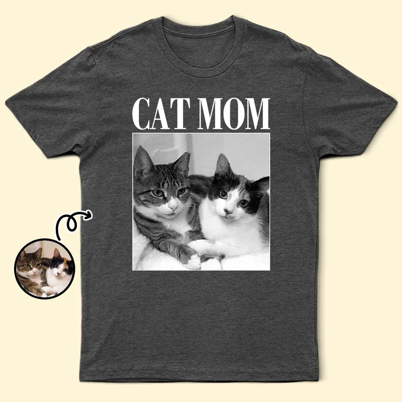 Custom Photo Dog Dad Dog Mom Grayscale Vintage - Personalized T Shirt