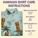 Custom Photo,Pet Lovers,Pet Mom,Pet Dad,Dog Lovers,Dog Mom,Dog Dad,Family,Happy,Summer,Beach - Custom Photo Family Pet Face Palm Tree Pattern - Personalized Hawaiian Shirt