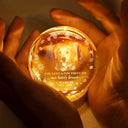 Sad,Memorial,Dog Lovers,Pet Lovers,Cat Lovers - Custom Photo Forever Loved Memorial Dog Cat - Personalized Crystal Globe Lamp