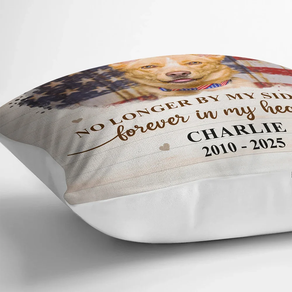 Pet Lovers, Cat Lovers, Dog Lovers, Sad, Memorial - Custom Photo Forever Loved Memorial Dog Cat Family - Personalized Pillow