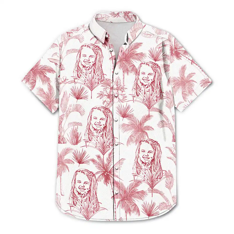 Gift For Couples, Gift For Husband, Gift For Wife, Gift For Boyfriend, Gift For Girlfriend, Gift For Yourself, Gift For Women, Gift For Men, Gift For Mother, Gift For Grandpa, Gift For Father, Gift For Grandma, Pet Lovers, Pet Mom, Pet Dad, Dog Lovers, Dog Mom, Dog Dad, Cat Lovers, Cat Mom, Cat Dad, Happy - Custom Photo Pencil Drawing Toile De Jouy Pattern Family Pet - Personalized Hawaiian Shirt