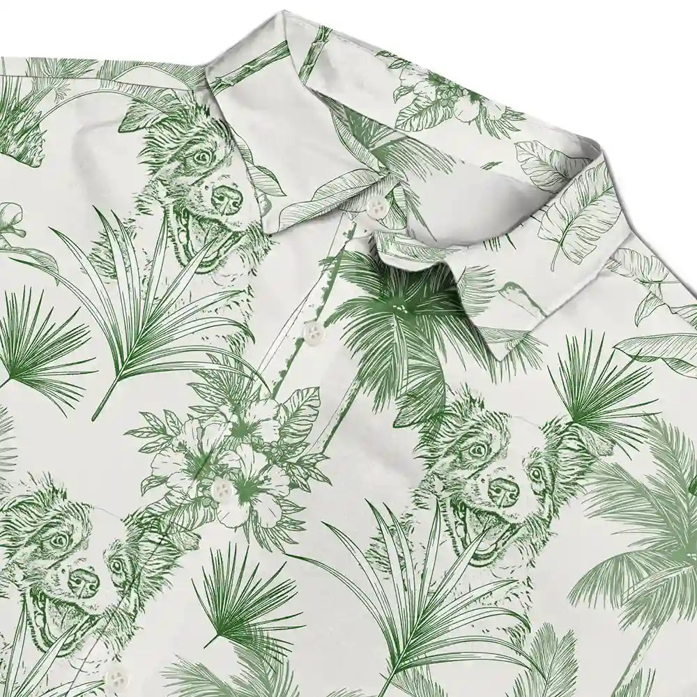 Gift For Couples, Gift For Husband, Gift For Wife, Gift For Boyfriend, Gift For Girlfriend, Gift For Yourself, Gift For Women, Gift For Men, Gift For Mother, Gift For Grandpa, Gift For Father, Gift For Grandma, Pet Lovers, Pet Mom, Pet Dad, Dog Lovers, Dog Mom, Dog Dad, Cat Lovers, Cat Mom, Cat Dad, Happy - Custom Photo Pencil Drawing Toile De Jouy Pattern Family Pet - Personalized Hawaiian Shirt