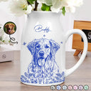 Custom Photo Pencil Sketch Art Dog Cat Pet Portrait - Personalized Ceramic Flower Vase
