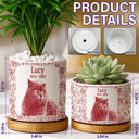 Custom Photo Pencil Sketch Memorial Dog Cat - Personalized Ceramic Plant Pot