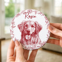 Custom Photo Pencil Sketch Dog Cat Pet Portrait - Personalized Ceramic Coaster