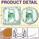 Custom Photo Pencil Sketch Dog Cat Pet Portrait - Personalized Ceramic Coaster
