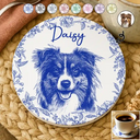 Custom Photo Pencil Sketch Dog Cat Pet Portrait - Personalized Ceramic Coaster