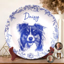 Custom Photo Pencil Sketch Cat Dog Portrait - Personalized Ceramic Plate