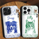 Custom Photo Pencil Sketch Dog Cat Pet Portrait - Personalized Clear Phone Case