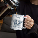 Custom Photo Pencil Sketch Pet Portrait - Personalized White Edge-to-Edge Mug