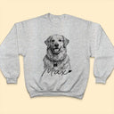 Custom Photo Pencil Sketch Dog Cat Portrait - Personalized T Shirt