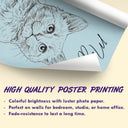Custom Photo Pencil Sketch Dog Cat Portrait - Personalized Poster