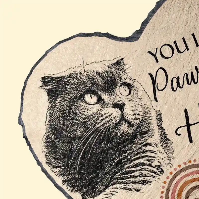 Custom Photo Pencil Sketch I Crossed The Rainbow Bridge Knowing I Was Loved Pet Memorial - Personalized Heart Memorial Garden Stone