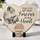 Custom Photo Pencil Sketch I Crossed The Rainbow Bridge Knowing I Was Loved Pet Memorial - Personalized Heart Memorial Garden Stone