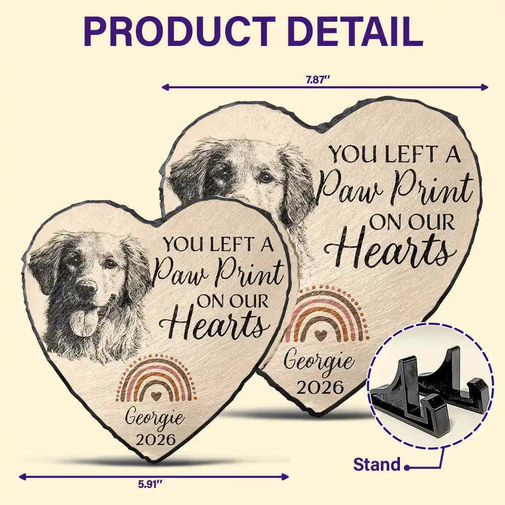 Custom Photo Pencil Sketch I Crossed The Rainbow Bridge Knowing I Was Loved Pet Memorial - Personalized Heart Memorial Garden Stone