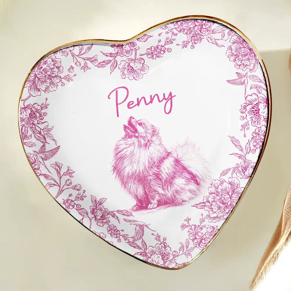 Custom Photo Pet Pencil Sketch Style - Personalized Ring Dish
