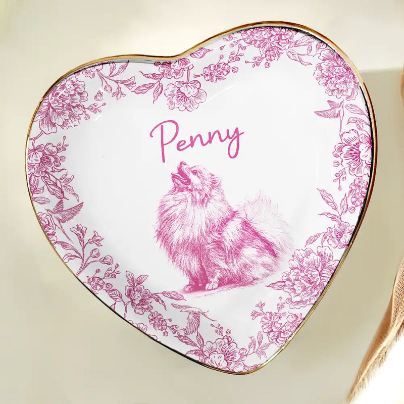 Custom Photo Pet Pencil Sketch Style - Personalized Ring Dish