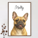 Custom Photo Realistic Watercolor Art Dog Cat Pet Portrait - Personalized Poster