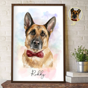 Custom Photo Watercolor Art Portrait Cat Dog Pet - Personalized Poster