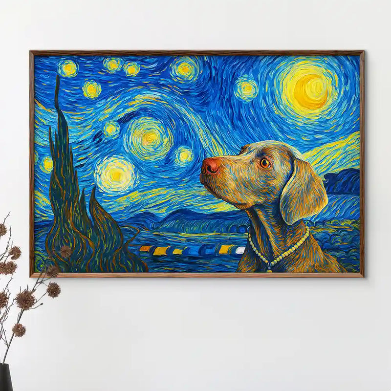 Custom Photo Pet Starry Night - Personalized Poster