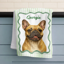 Custom Photo Watercolor Dog Cat Pet Portrait - Personalized Kitchen Towel