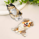 Pet Lovers, Pet Dad, Pet Mom, Pet Couple, Dog Lovers, Cat Lovers - Cute Dog And Cat 3D Effect With Name - Personalized Acrylic Fridge Magnet