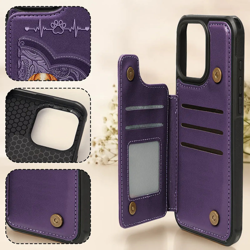 Cute Pattern For Dog And Cat Lovers - Personalized Leather Flip Wallet Phone Case