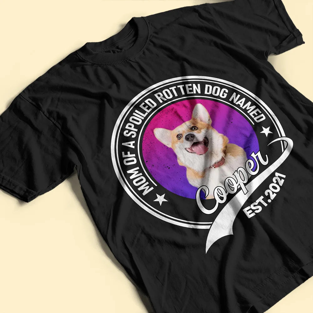 Photo personnalisée : Cet humain appartient à ce chien - Cadeau pour les amoureux des chiens - T-shirt personnalisé