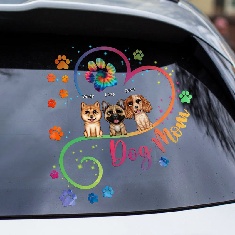 Dog Mom And Her Big-Eyed Pup - Personalized Decor Decal