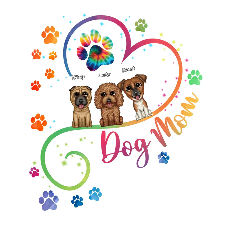 Dog Mom And Her Big-Eyed Pup - Personalized Decor Decal