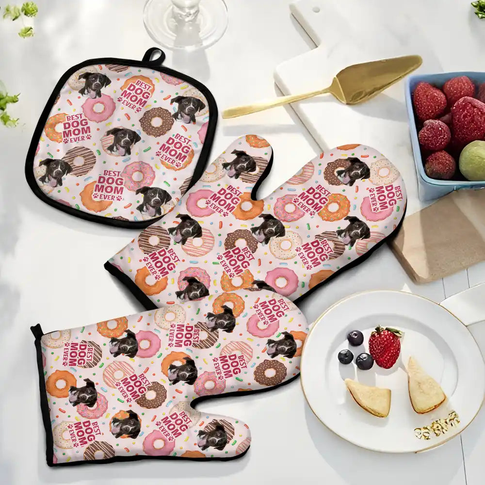 Custom Photo Best Dog Mom Dog Dad - Personalized Oven Mitts, Pot Holders