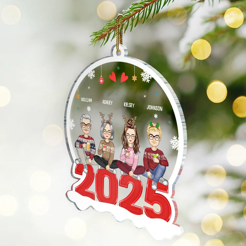 All Family With Pet - Christmas Gift For Family - Personalized Custom Shaped Acrylic Ornament