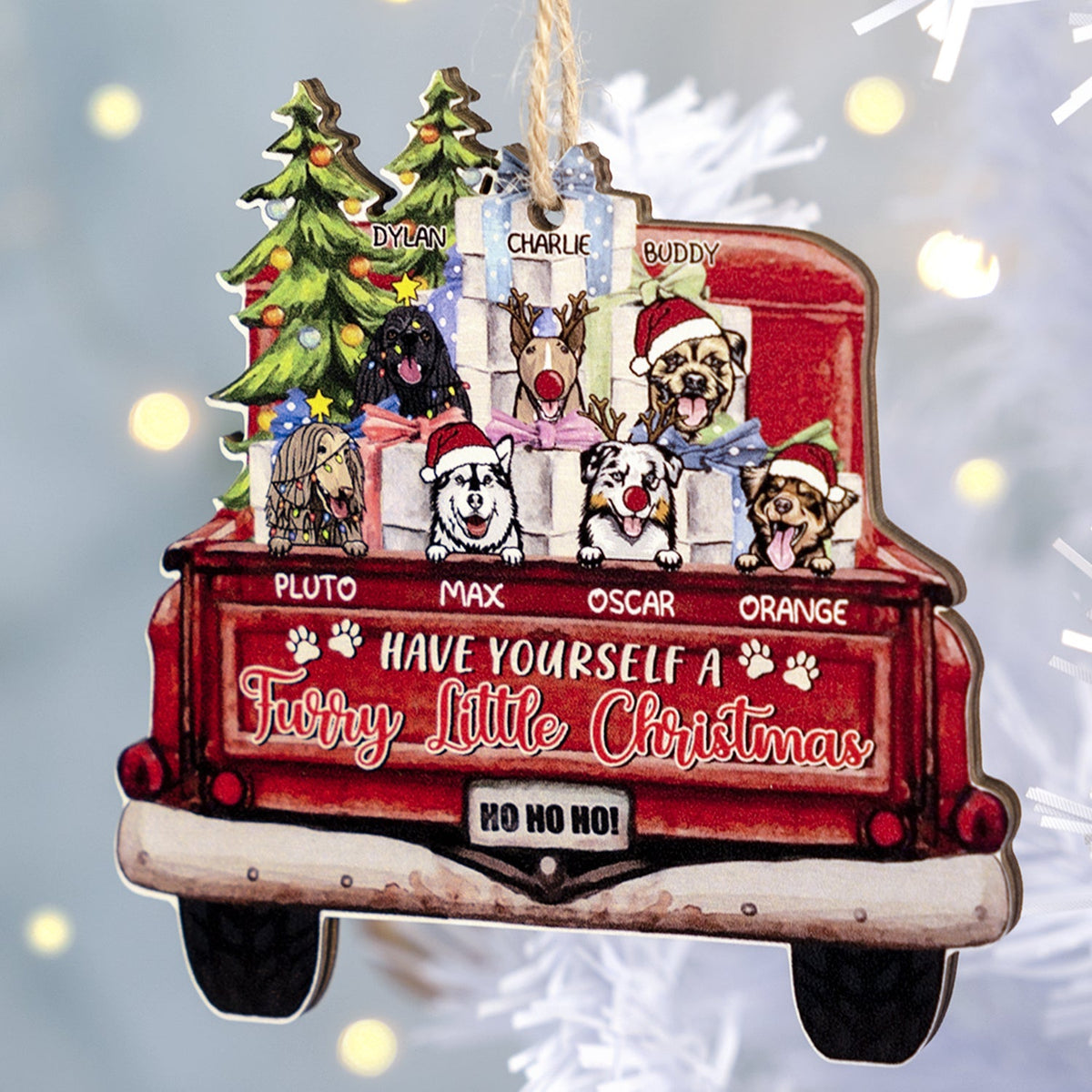 Have Yourself A Furry Little Christmas Funny Pet - Personalized Custom Shaped Wooden Ornament
