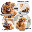 Custom Photo & Name Pet Blanket - Personalized Fleece Blanket