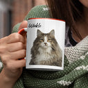 Custom Photo Pet Face And Name - Personalized Accent Mug
