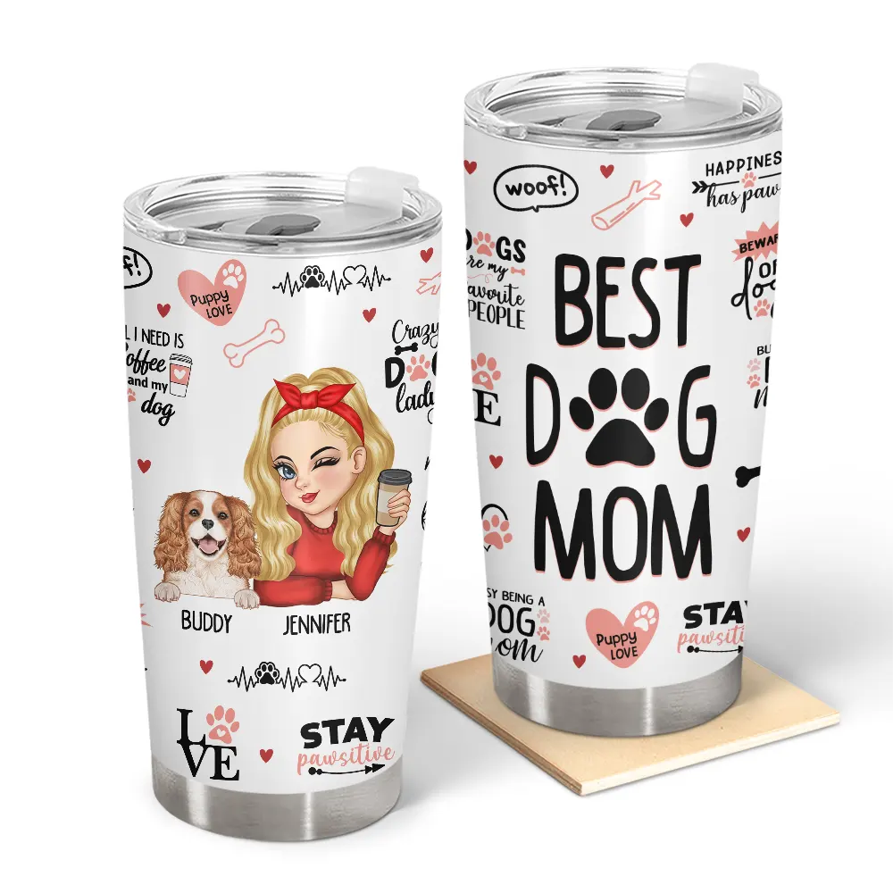 Puppy Love From The Best Dog Mom - Personalized Tumbler