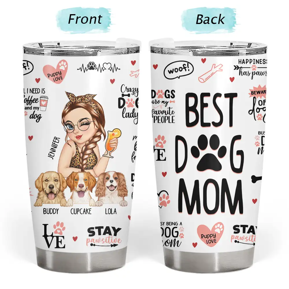 Puppy Love From The Best Dog Mom - Personalized Tumbler