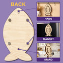 Cat Lovers, Cat Mom, Cat Couple, Cat Dad - Fish Bone Shaped Feeding And Medication Tracker - Personalized Wooden Pet Feeding Reminder