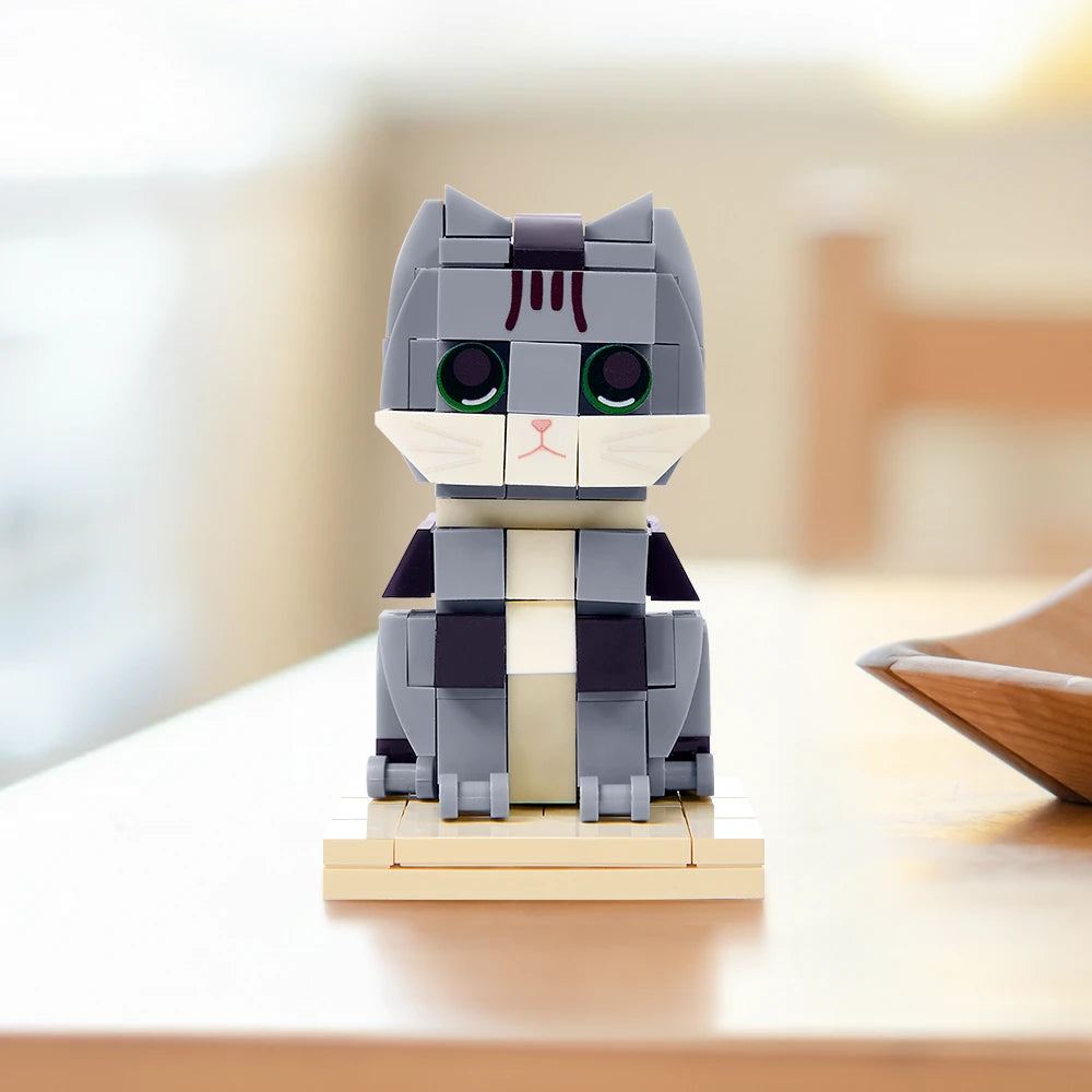 Pet Mom,Pet Dad,Pet Lovers,Cat Lovers,Cat Mom,Cat Dad,Love - Full Body Cat Keepsake - Personalized Brick Figure