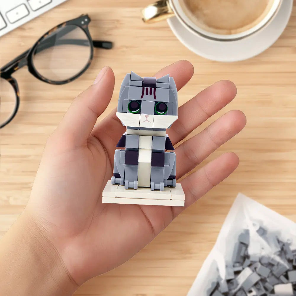 Pet Mom,Pet Dad,Pet Lovers,Cat Lovers,Cat Mom,Cat Dad,Love - Full Body Cat Keepsake - Personalized Brick Figure