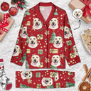 Custom Photo Funny Pet Face - Christmas Gift For Family - Personalized Long Pajamas Set